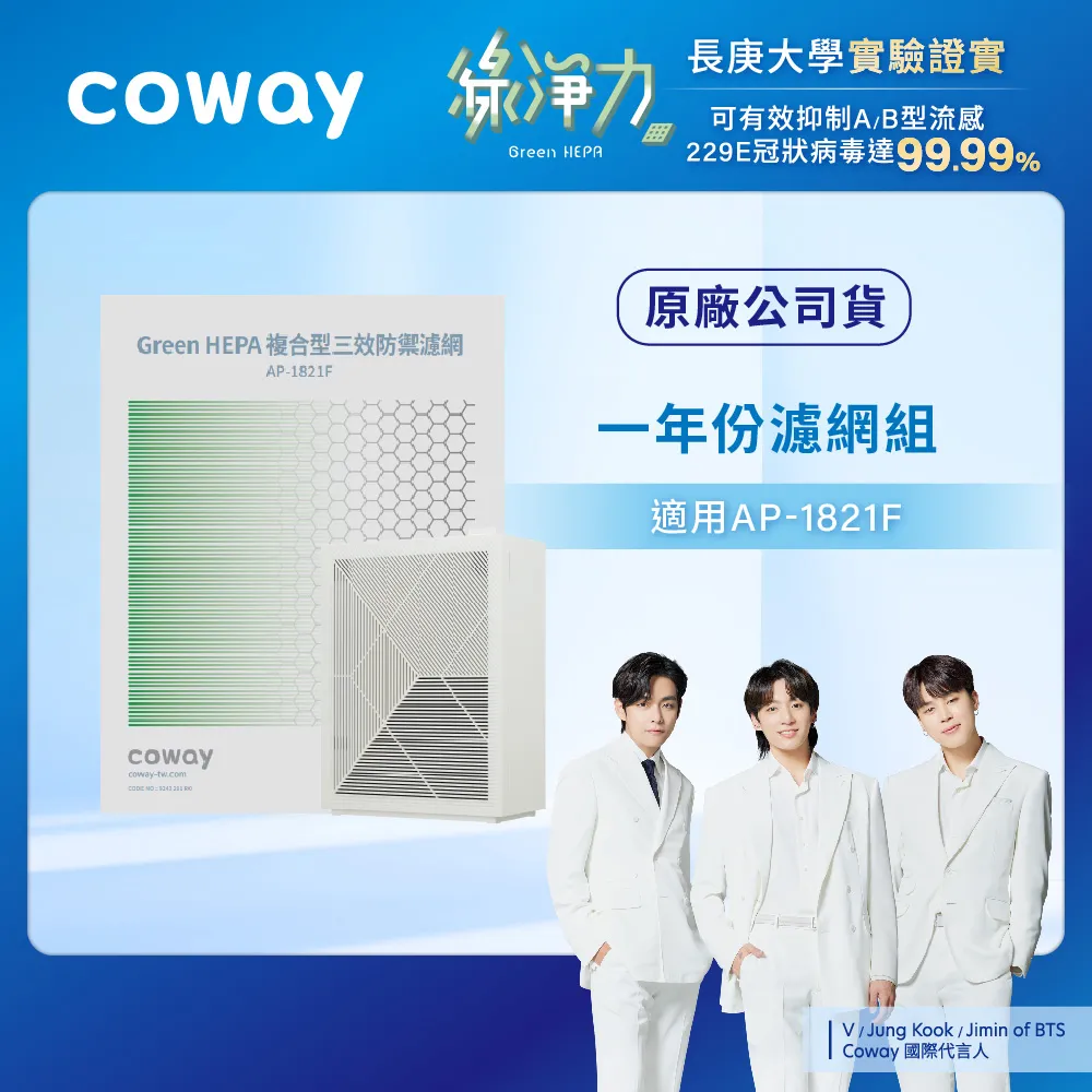 Coway 空氣清淨機一年份濾網(雙重防禦智能空氣清淨機AP-1515G) 歷史價格詳細信息