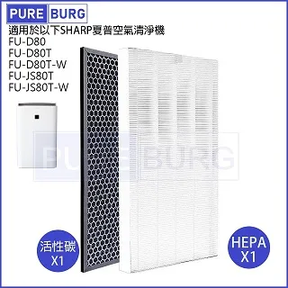 適用SHARP：FU-D80T-W 超值三片組【一次換到好】長效可水洗  超淨化空氣清淨機濾網 歷史價格詳細信息