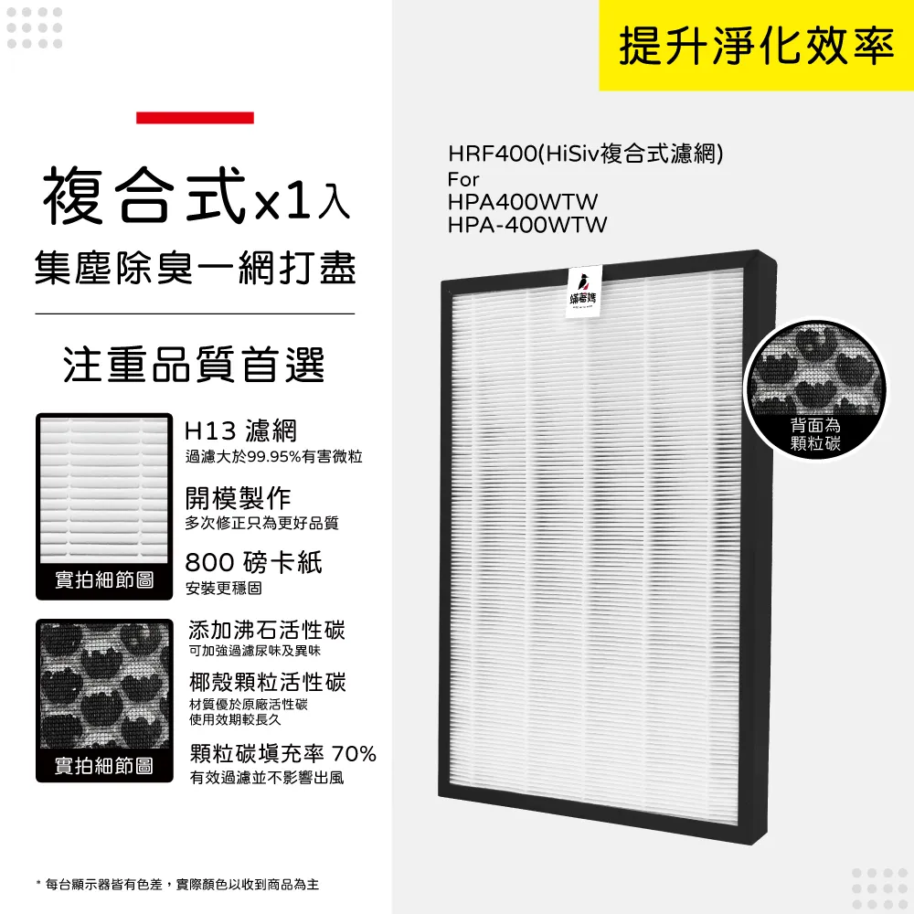 適用Honeywell HPA-400WTW HPA-400小純純淨空氣清淨機2合1活性碳HEPA濾網濾心HRF400 歷史價格詳細信息
