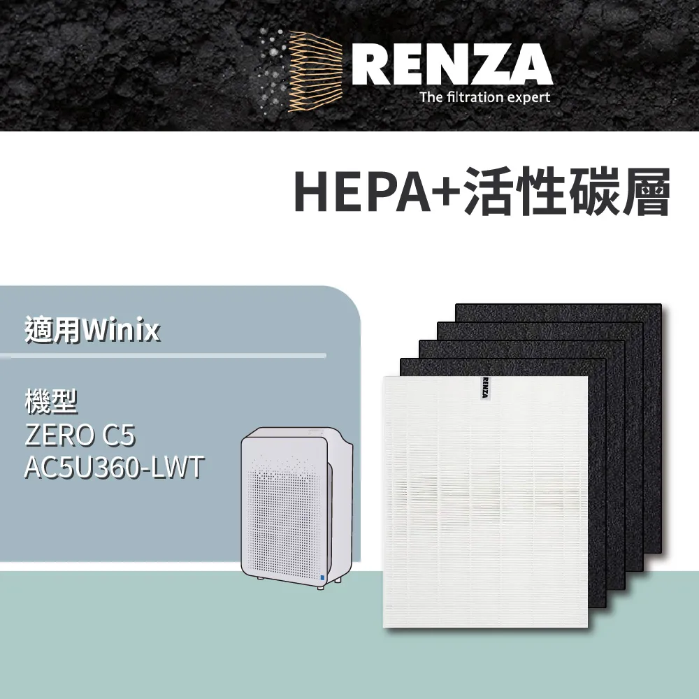 RENZA適用Winix AAPU300 6-10坪空氣清淨機高款 HEPA+活性碳濾網(替代GQ濾網) 歷史價格詳細信息