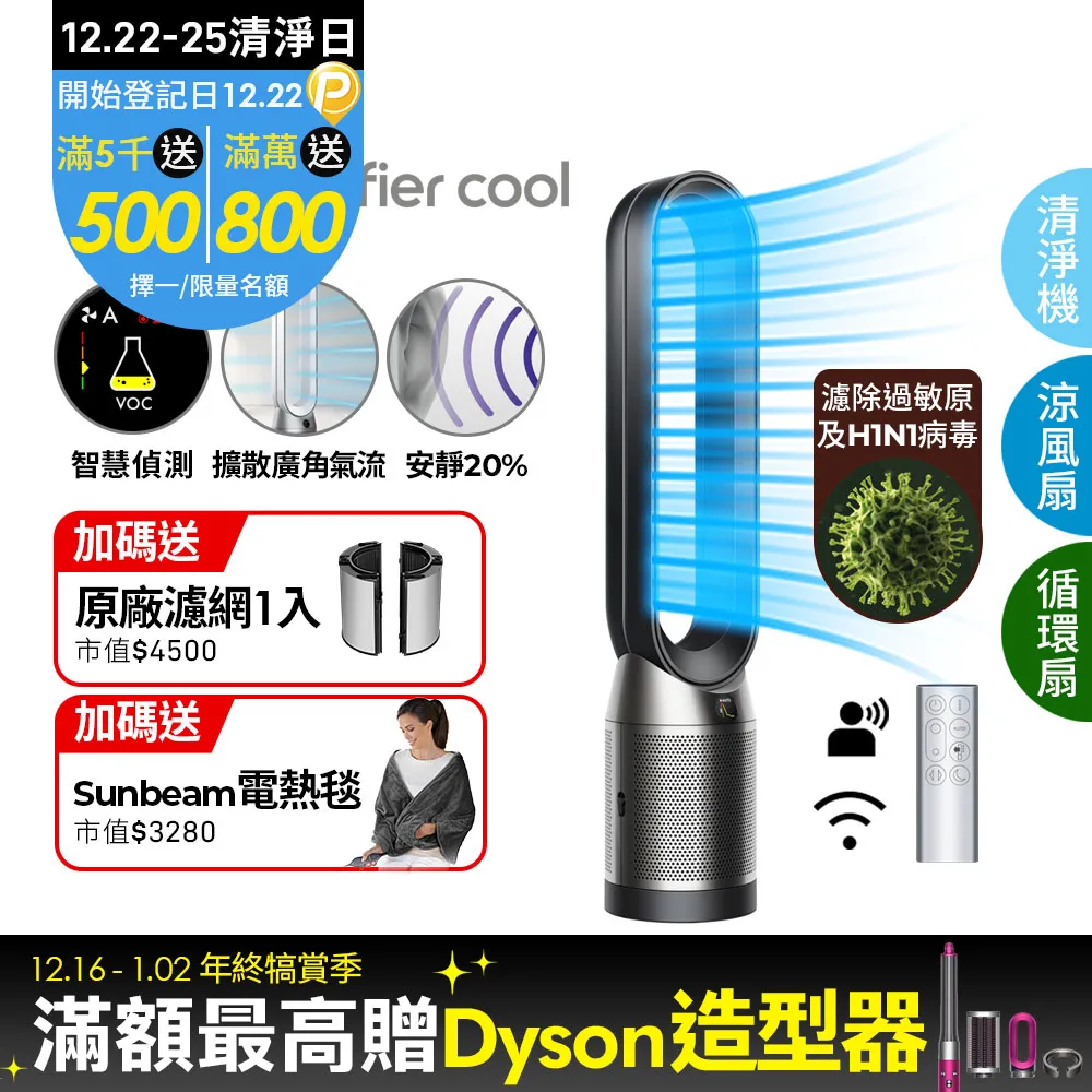 Dyson Purifier Cool 二合一涼風空氣清淨機TP07(黑鋼) 歷史價格詳細信息