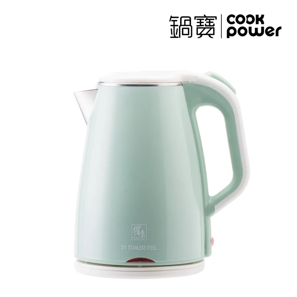 【CookPower 鍋寶】316保溫雙層防燙不銹鋼快煮壺-1.8L 白 KT-90181W 歷史價格詳細信息