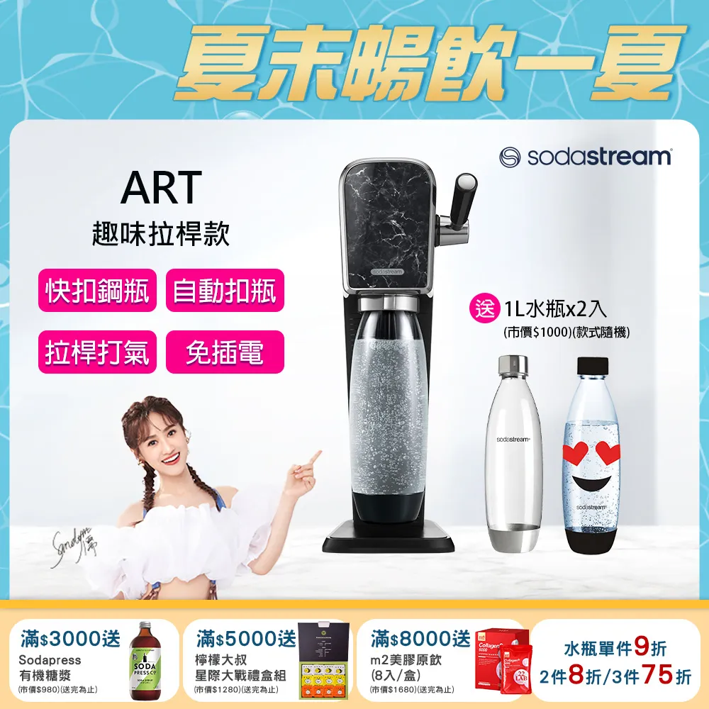 【SodaStream】 ART自動扣瓶氣泡水機【黑｜白｜恆隆行授權經銷】 歷史價格詳細信息