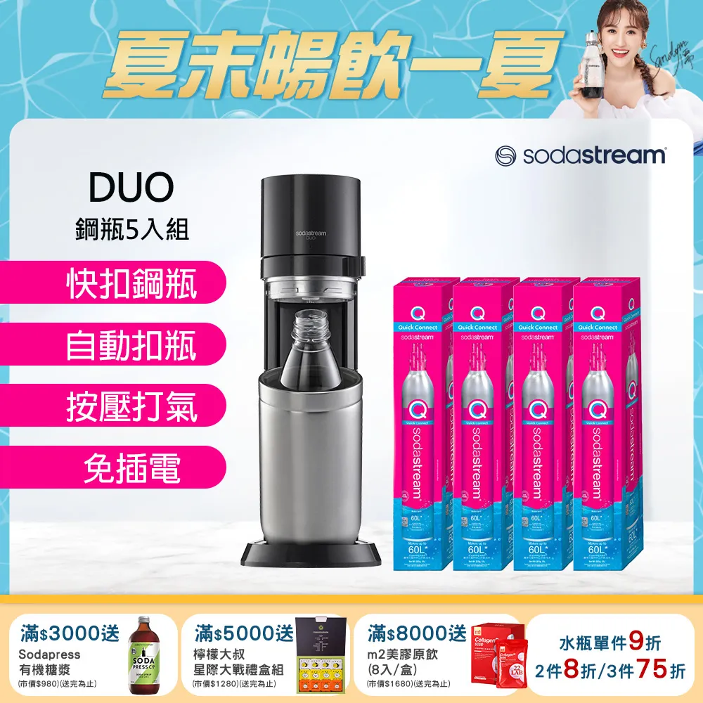 (鋼瓶旗艦組)Sodastream 二氧化碳交換補充鋼瓶5入組 425g 歷史價格詳細信息