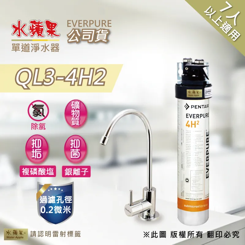 【水蘋果公司貨】Everpure QL3-4H2 10英吋二道淨水器 歷史價格詳細信息