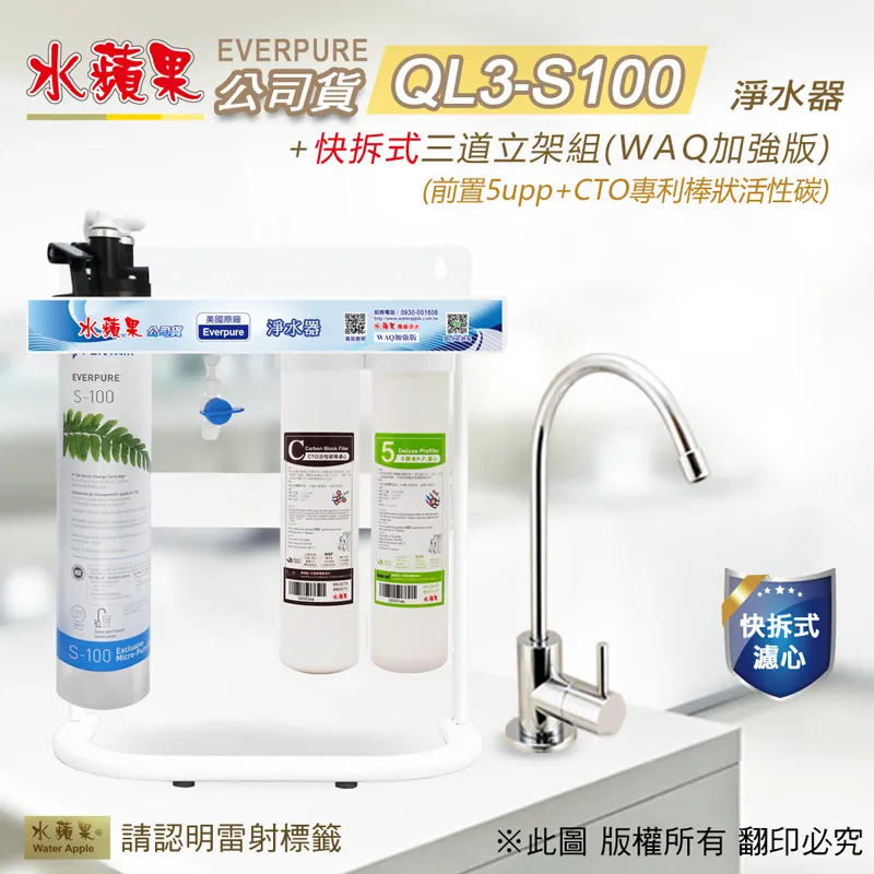 【水蘋果公司貨】Everpure QL3-S100 10英吋二道淨水器 歷史價格詳細信息