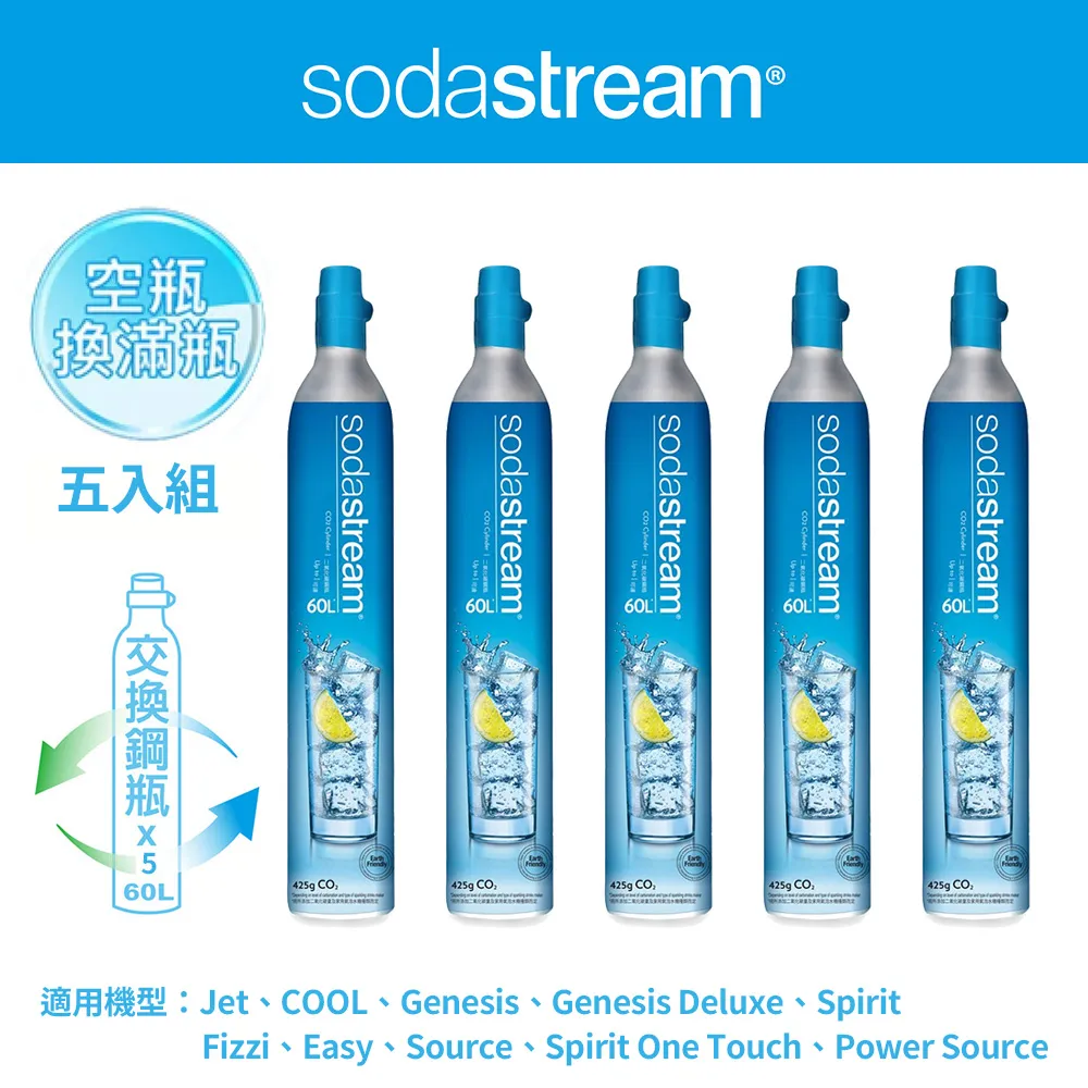 【Sodastream-交換鋼瓶】CO2交換快扣鋼瓶425g-2入組(您須有2支空鋼瓶  僅適用快扣機種) 歷史價格詳細信息