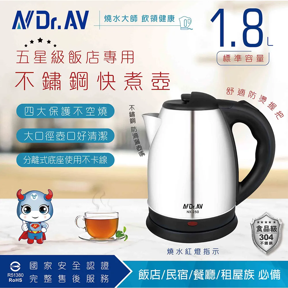 Dr.AV 聖岡 1.8L藍光玻璃快煮壺 DK-800G 可超取 歷史價格詳細信息
