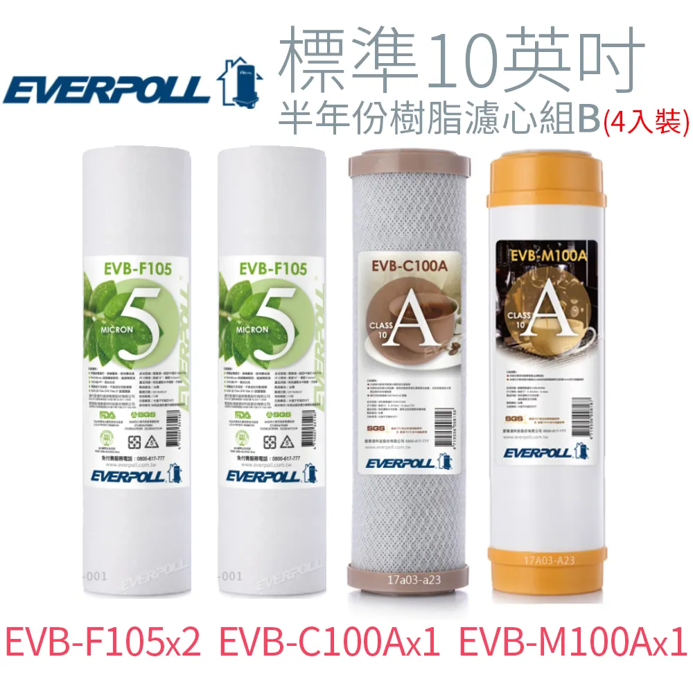 【EVERPOLL】10英吋網狀壓縮活性碳棒濾芯 EVB-C100A (4支入) 歷史價格詳細信息