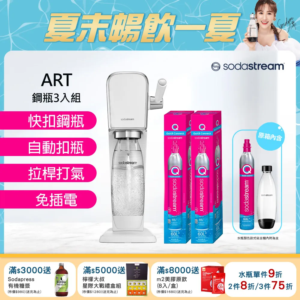 【SodaStream】 ART自動扣瓶氣泡水機【黑｜白｜恆隆行授權經銷】 歷史價格詳細信息