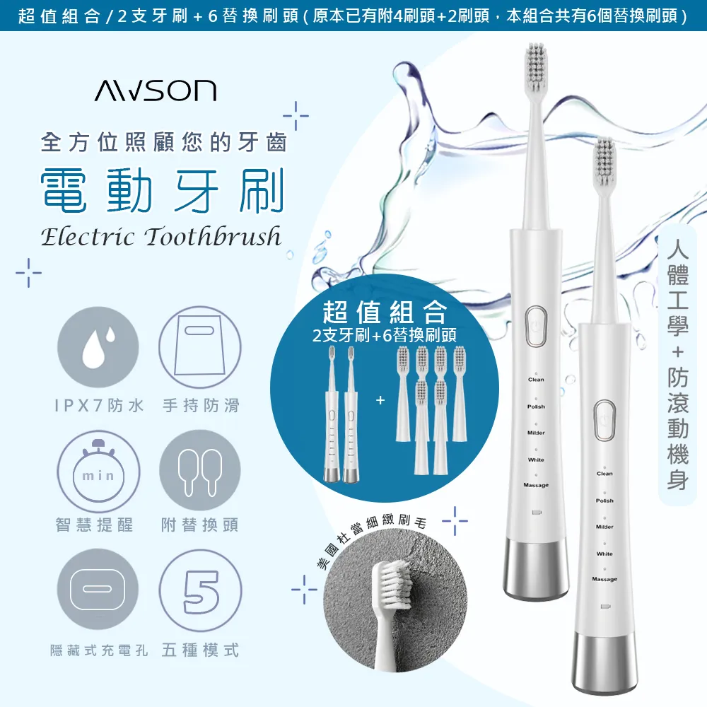 【日本AWSON歐森】音波震動電動牙刷替換頭/刷頭(AWD-1013-1)2入 歷史價格詳細信息