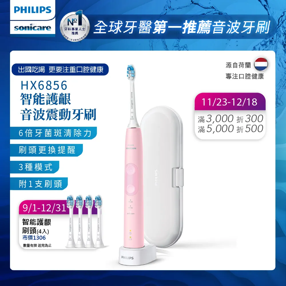 【PHILIPS 飛利浦】Sonicare ProtectiveClean 智能護齦音波震動牙刷HX6803/02 (雙入組) 歷史價格詳細信息