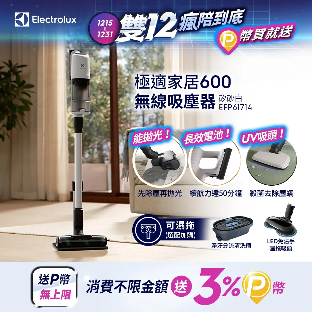 【Electrolux 伊萊克斯】極適家居600系列無線吸塵器- 秘泊藍(EFP61712) 歷史價格詳細信息