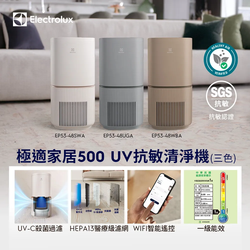 【Electrolux 伊萊克斯】極適家居500UV抗敏清淨機(象牙白)EP53-48SWA贈一顆濾心/現貨免運 歷史價格詳細信息