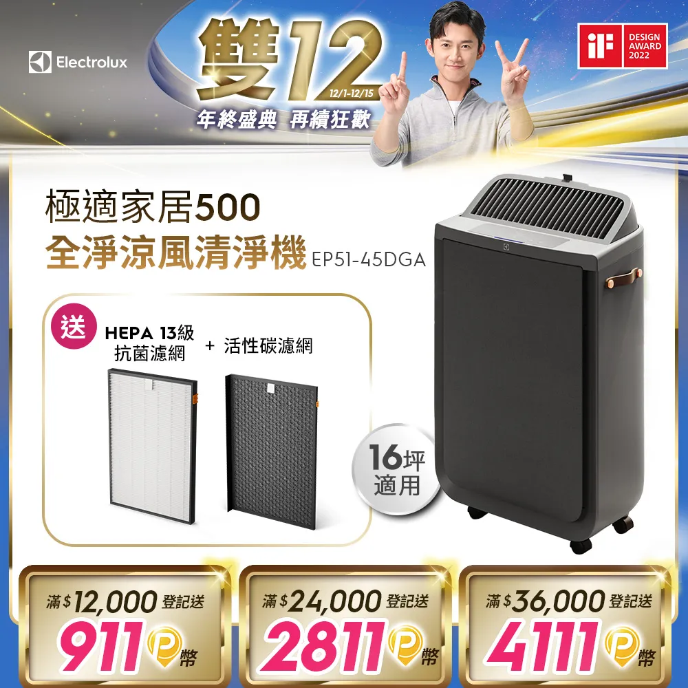【Electrolux 伊萊克斯】極適家居500全淨涼風清淨機HEPA13級抗菌濾網(EFWCAR5) 歷史價格詳細信息
