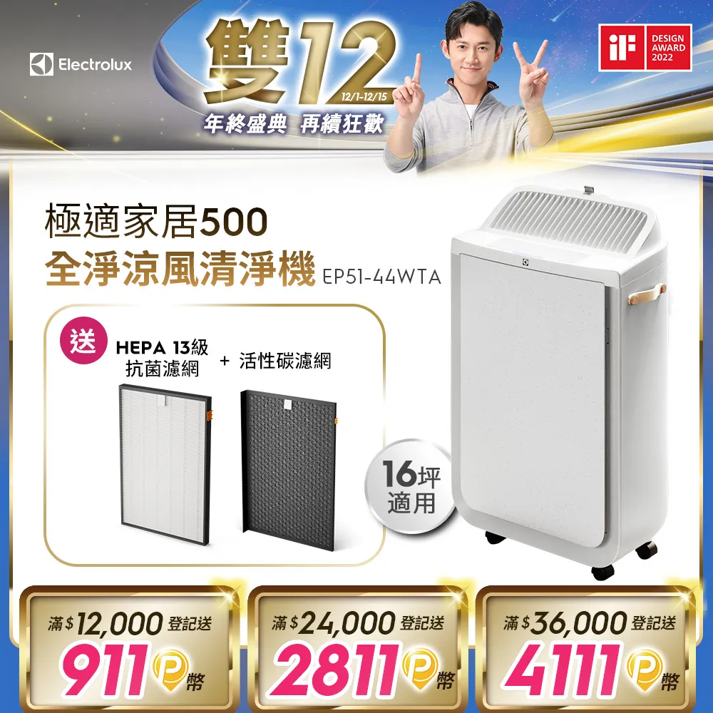 【Electrolux 伊萊克斯】極適家居500全淨涼風清淨機HEPA13級抗菌濾網(EFWCAR5) 歷史價格詳細信息