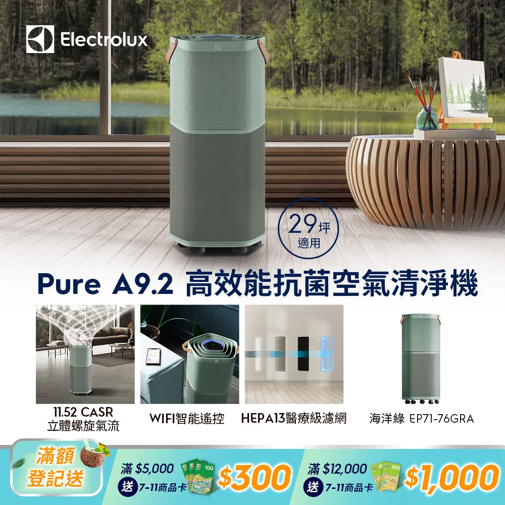 Electrolux 伊萊克斯 PURE A9高效能抗菌空氣清淨機 PA91-606DG (贈-EFDCLN6濾網) 歷史價格詳細信息