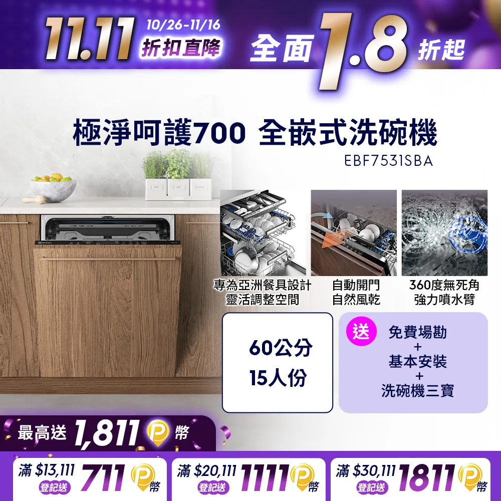 【Electrolux 伊萊克斯】極淨呵護 300 系列獨立式洗碗機 60cm/15人份(KSE49200SX) 歷史價格詳細信息