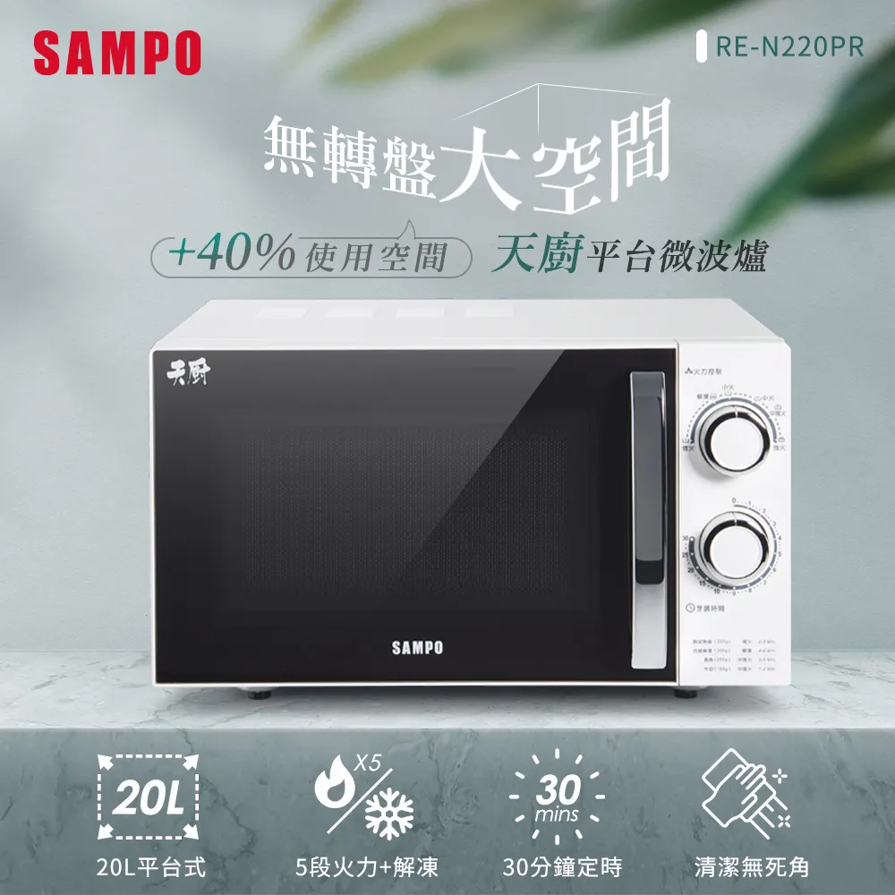 SAMPO聲寶 20L平台微波爐 RE-N120PR 歷史價格詳細信息