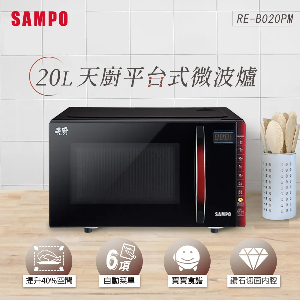 SAMPO 聲寶- 20L平台式微電腦微波爐 RE-B020PM 現貨 廠商直送 歷史價格詳細信息