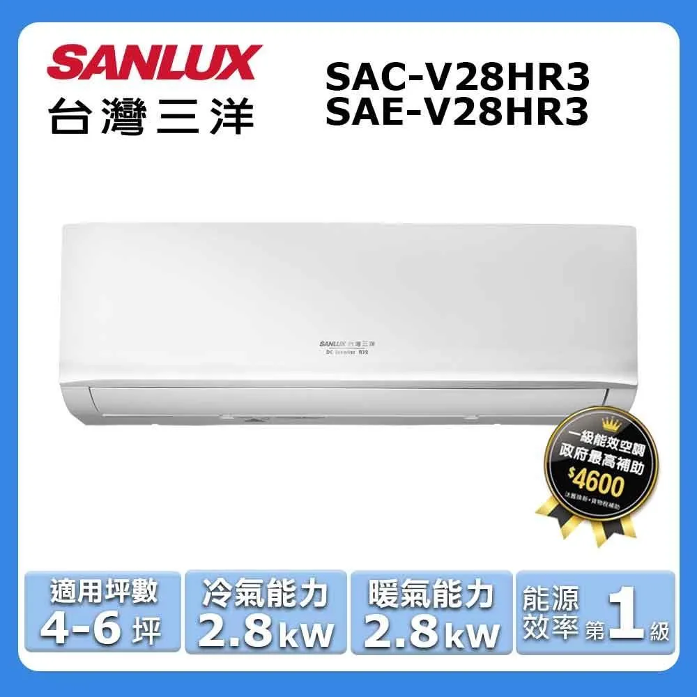 【SANLUX 台灣三洋】4-6坪《冷暖型-精品型》變頻分離式空調SAC-28VH7/SAE-28V7A 歷史價格詳細信息