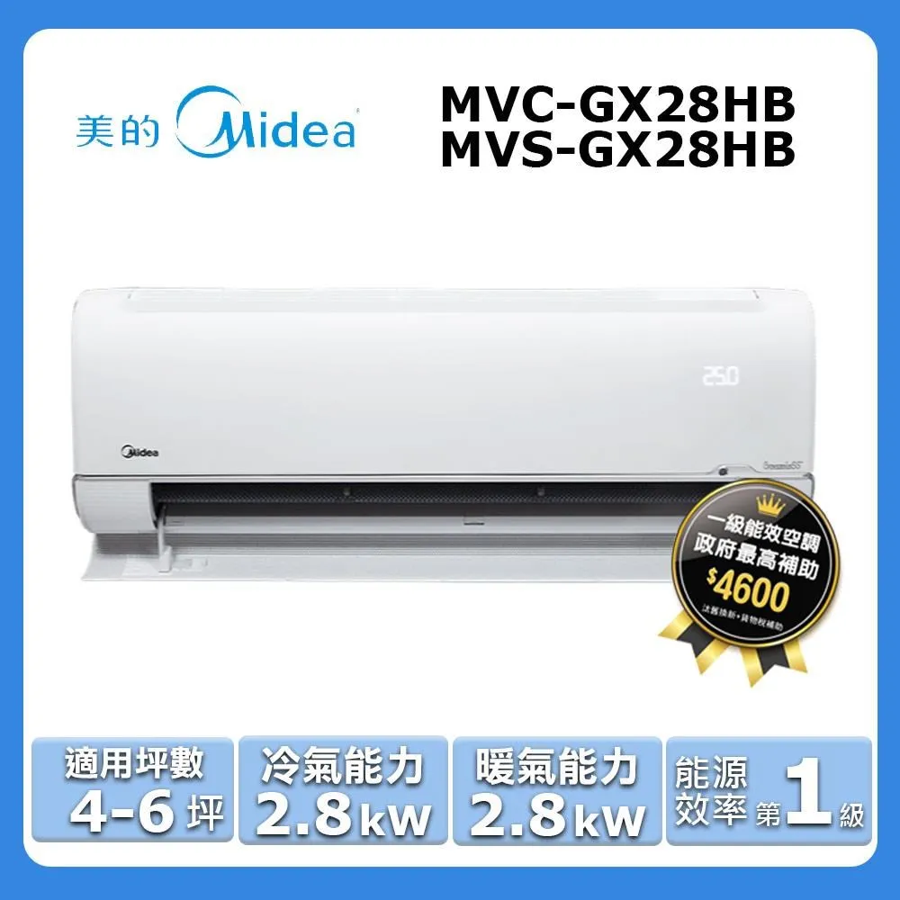 Midea美的 4-6坪 5級變頻冷專冷氣 MVC-L28CA/MVS-L28CA 歷史價格詳細信息