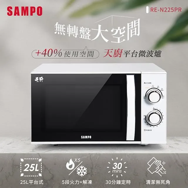 【SAMPO 聲寶】天廚25L平台微波爐(RE-N225PR) 歷史價格詳細信息