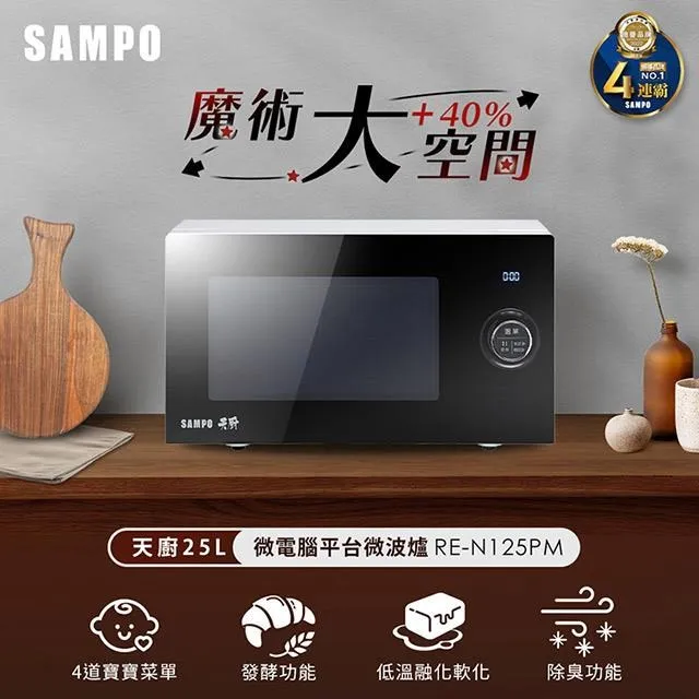 【SAMPO 聲寶】天廚25L微電腦平台微波爐(RE-N125PM) 歷史價格詳細信息