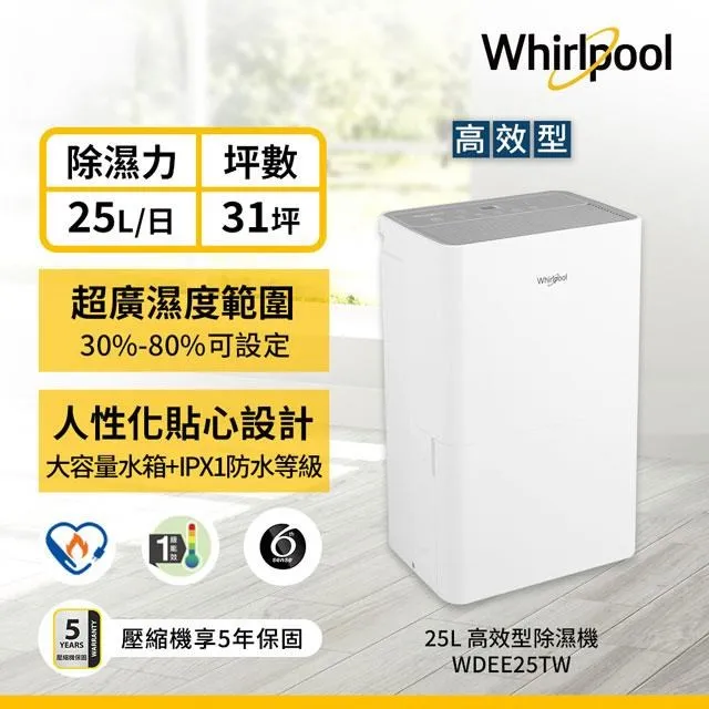 美國惠而浦Whirlpool 30L第六感智能除濕機 WDEE30TW 歷史價格詳細信息