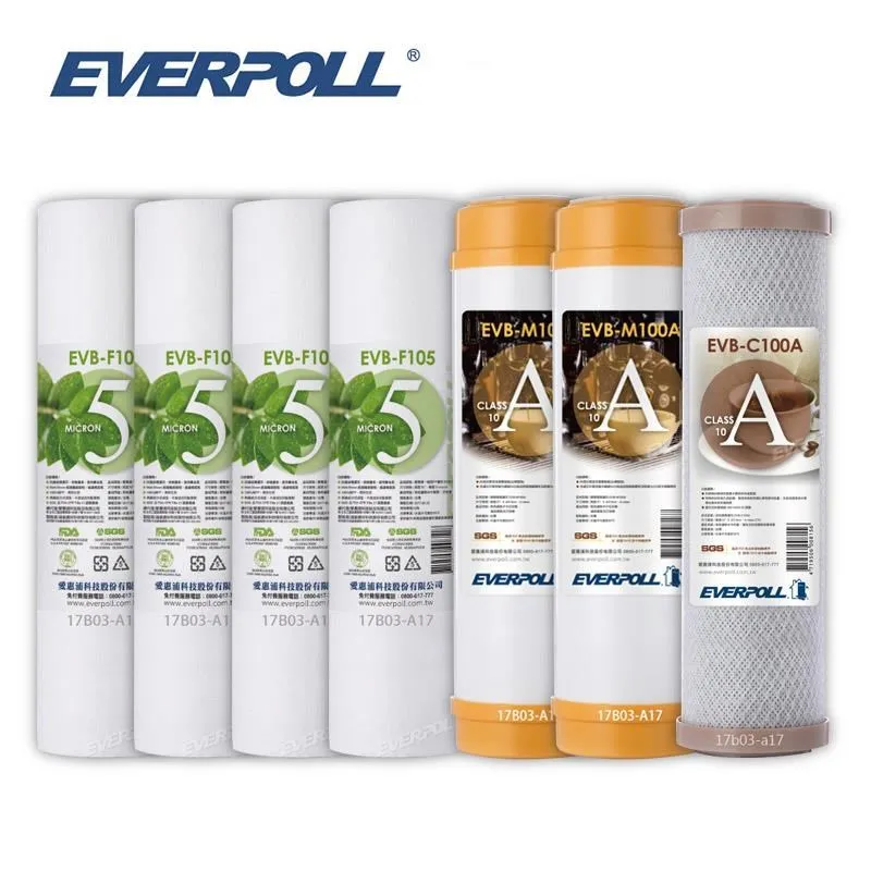 【EVERPOLL】10英吋網狀壓縮活性碳棒濾芯 EVB-C100A (4支入) 歷史價格詳細信息