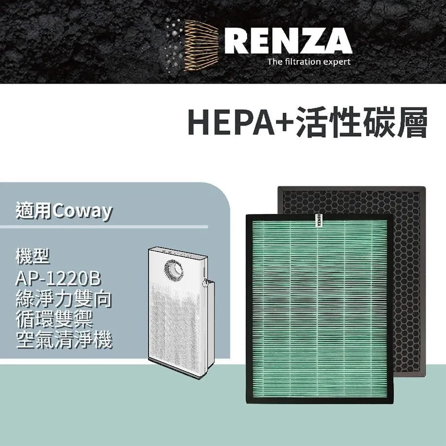 RENZA濾網 適用Coway AP-1019C 白/粉/綠 積木機 完美雙禦空氣清淨機  HEPA活性碳 濾心 歷史價格詳細信息