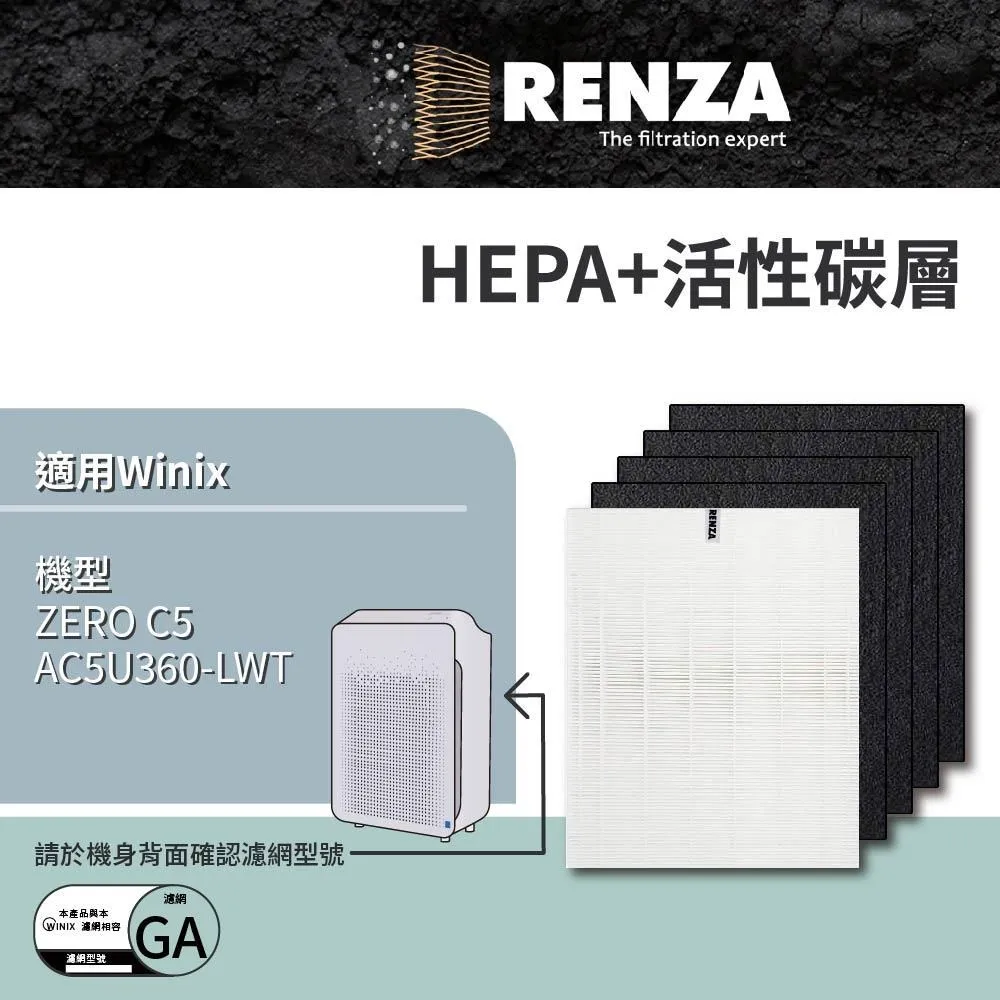 RENZA適用Winix AAPU300 6-10坪空氣清淨機高款 HEPA+活性碳濾網(替代GQ濾網) 歷史價格詳細信息