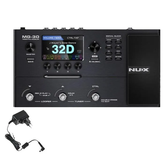 NUX MG30電吉他數字綜合效果器貝斯鼓機loop循環錄音聲卡音箱模擬 歷史價格詳細信息