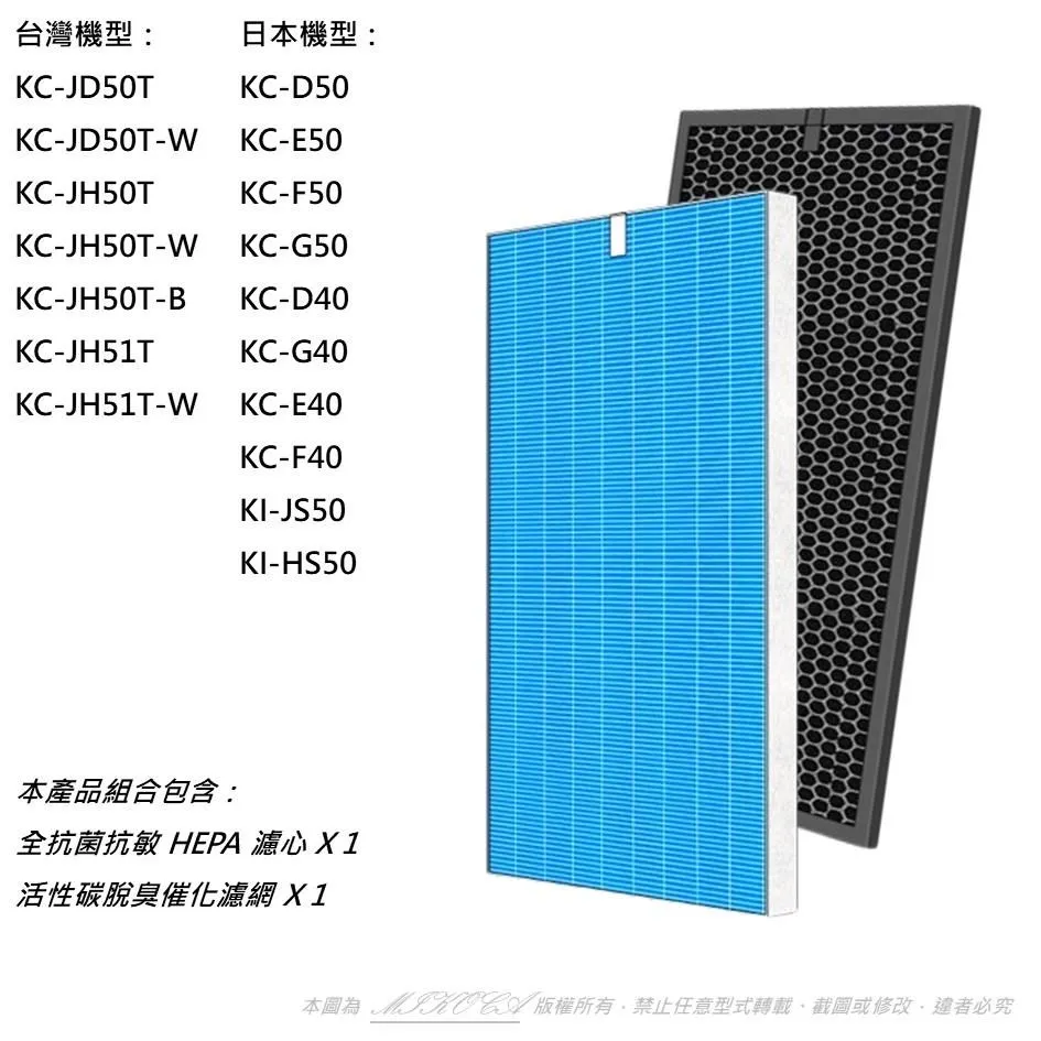 【米歐 】抗敏 適用 SHARP 夏普 KC-JD50T D E F G 40 50 HEPA 濾網 歷史價格詳細信息