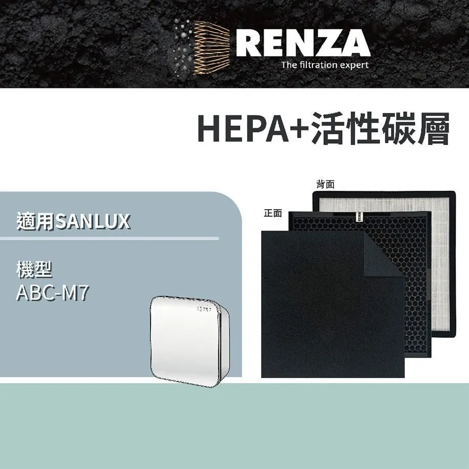 RENZA 適用台灣三洋 ABC-M8 空氣清淨機濾芯 替代CAFT-M8HC HEPA加活性碳整組 歷史價格詳細信息