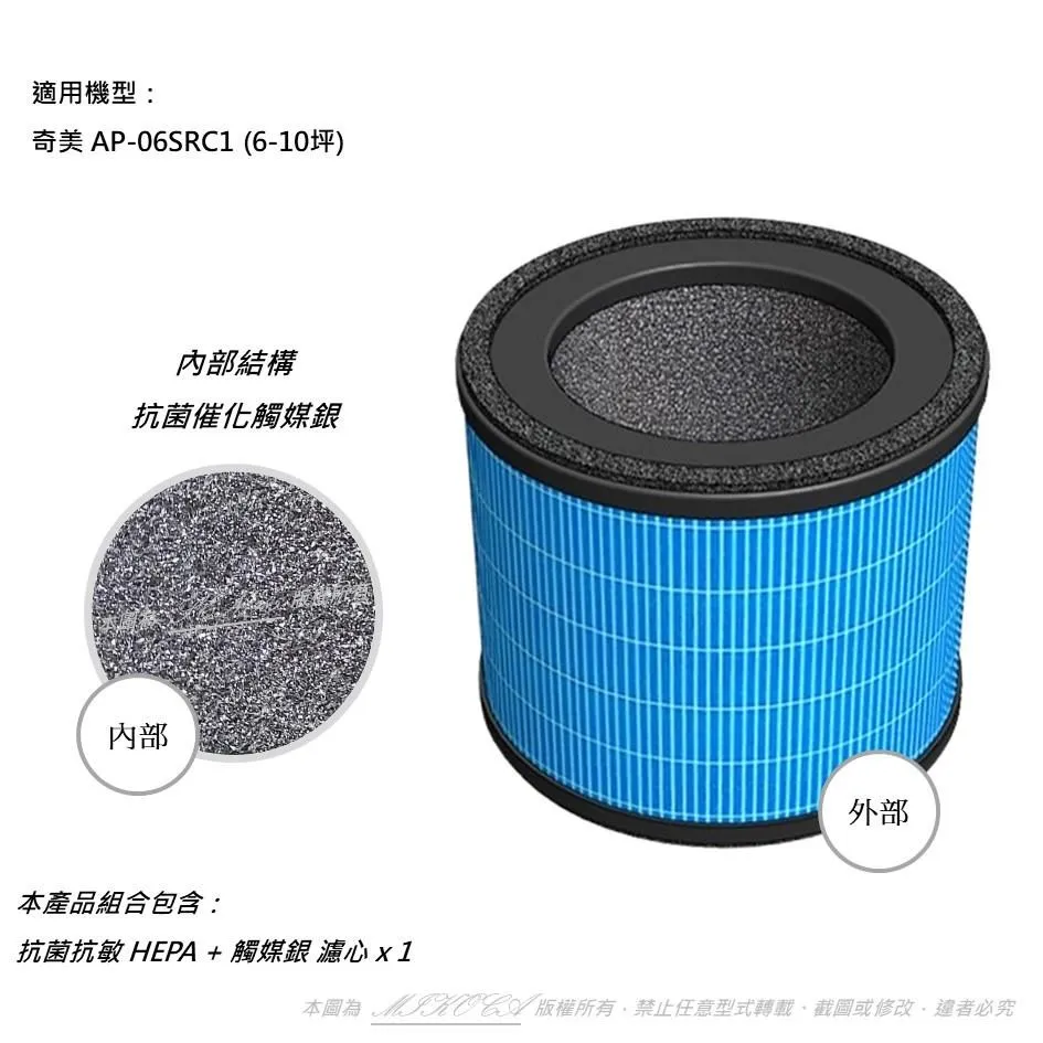 適用Chimei 奇美AP-06SRC1 智能淨化空氣清淨機(6-10坪) 替換用高效HEPA濾網濾芯 歷史價格詳細信息
