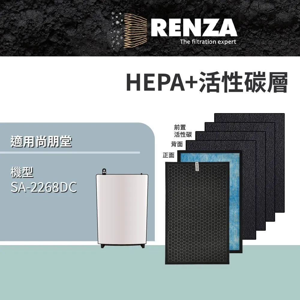 RENZA濾網 適用 尚朋堂 SA-2203CH2 可替代SA-T550 H360 H362 HEPA+活性碳濾網組 歷史價格詳細信息