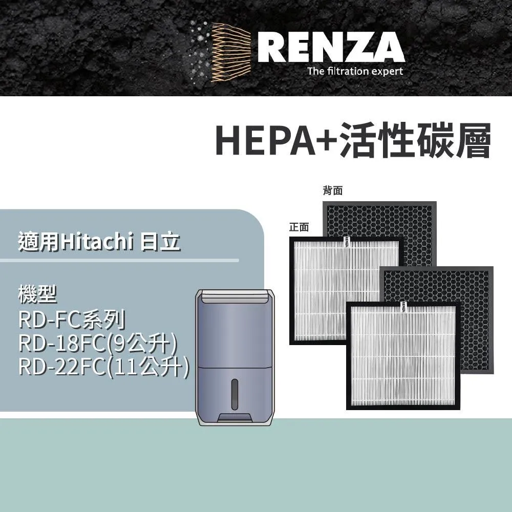 RENZA適用 Hitachi 日立 RD-22FJ RD-18FJ RD-14FJ 清淨除濕機 HEPA濾網 歷史價格詳細信息