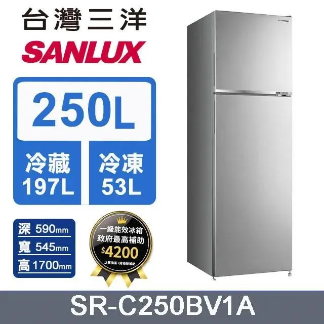 SANLUX 台灣三洋 SR-C250BV1A 250L 雙門 變頻 冰箱 歷史價格詳細信息