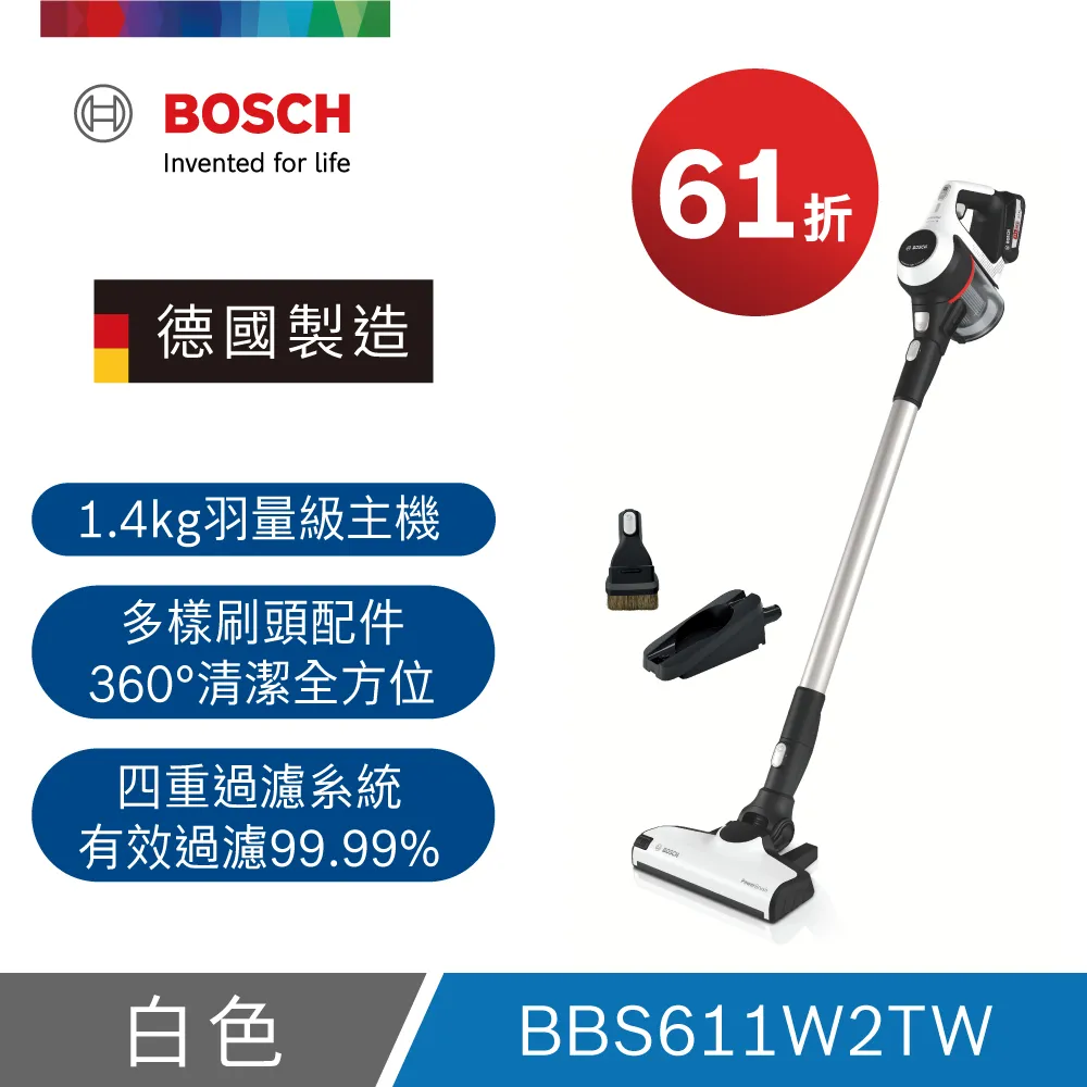 Bosch Unlimited S6 輕量多功能手持無線吸塵器White(三吸頭組) 歷史價格詳細信息