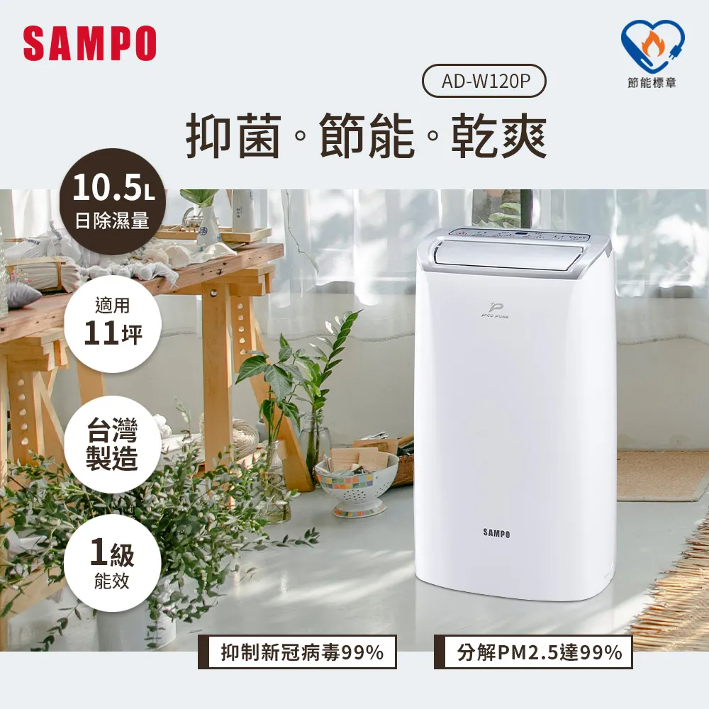 SAMPO 聲寶10.5公升PICOPURE水離子清淨除濕機 AD-W120P 歷史價格詳細信息
