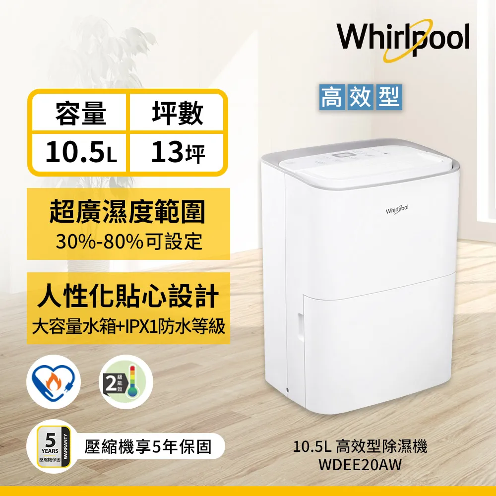 Whirlpool惠而浦 12L 第六感智能清淨除濕機 DS242HCTW 註冊延長保 歷史價格詳細信息