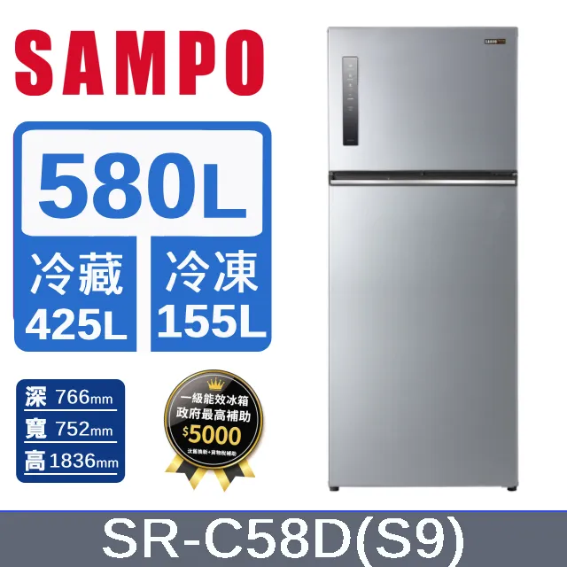 SAMPO 聲寶580公升三門變頻冰箱香檳銀 SR-B58DV(Y6) 歷史價格詳細信息