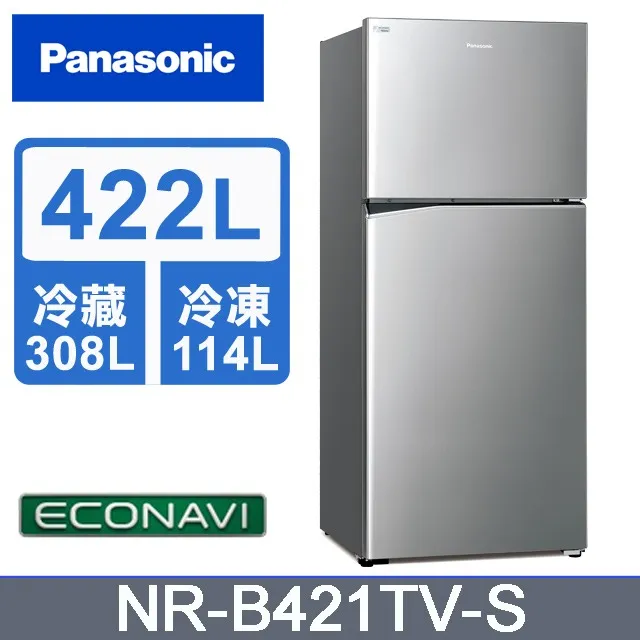 【Panasonic國際】ECONAVI 422公升雙門冰箱NR-B421TV-S(晶漾銀) 歷史價格詳細信息