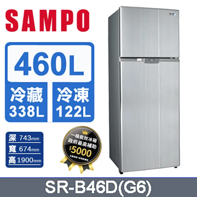 SAMPO聲寶 極致節能535L 雙門冰箱SR-B53D(K3)(漸層銀) 歷史價格詳細信息