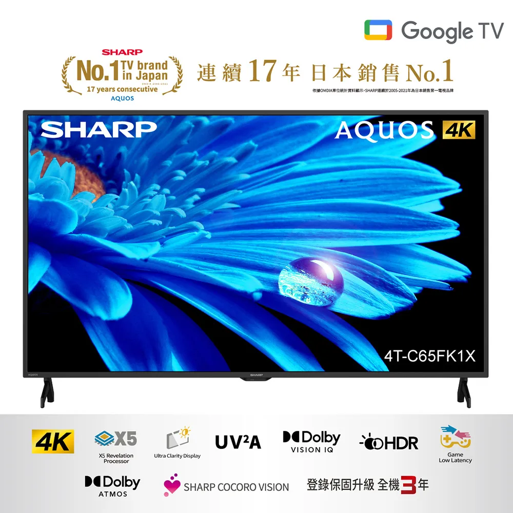 【SHARP 夏普】65吋 4K UHD 智慧聯網顯示器 4T-C65FV1X 歷史價格詳細信息