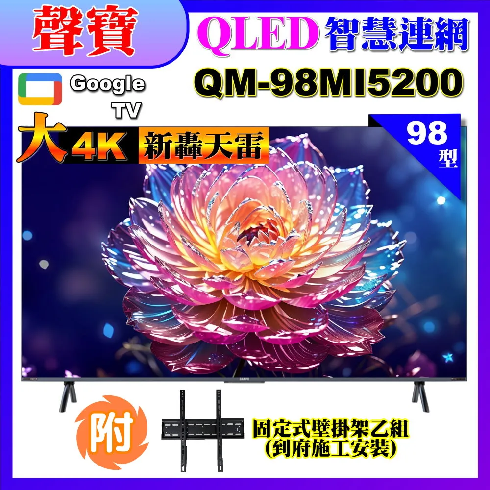 【SAMPO 聲寶】98吋miniLED 4K雙聲霸連網智慧顯示器(QM-98MI5200) 歷史價格詳細信息