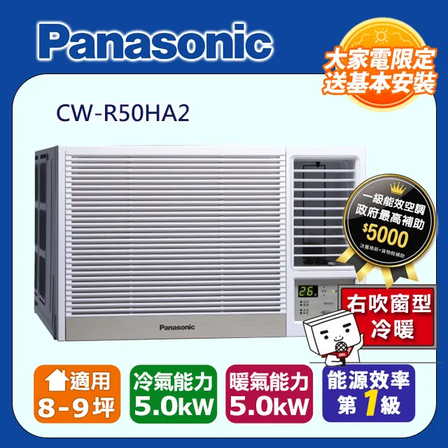 Panasonic 國際 CW-R50HA2 右吹窗型 7-9坪變頻 冷暖空調 歷史價格詳細信息