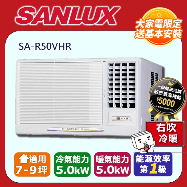 SANLUX 台灣三洋 SA-R60VHR 5160K R32 變頻 冷暖 右吹 窗型 冷氣 9~10坪 歷史價格詳細信息