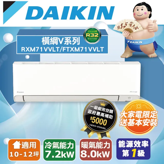 DAIKIN大金 10-11坪 橫綱X系列 變頻冷暖分離式冷氣 RXV60XVLT/FTXV60XVLT 一級能效 歷史價格詳細信息